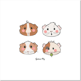 Cute adorable Guinea pigs illustration Posters and Art